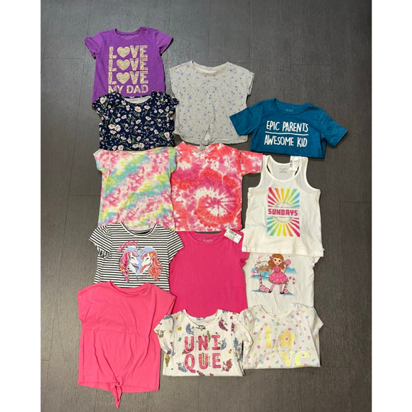 Lot of 13 Girl Size 4T Clothing Bundle Short Sleeve Summer Spring 2 NWT items - Picture 2 of 8
